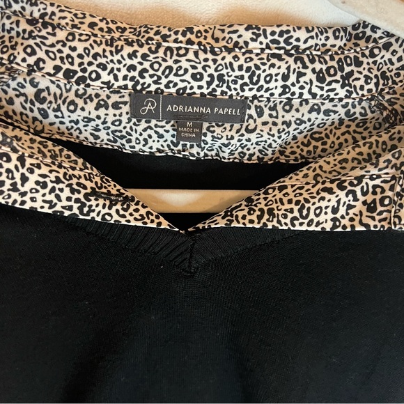 Adrianna Papell Designer Long Sleeve Shirt With Attached Sweater Size Medium - Picture 4 of 13